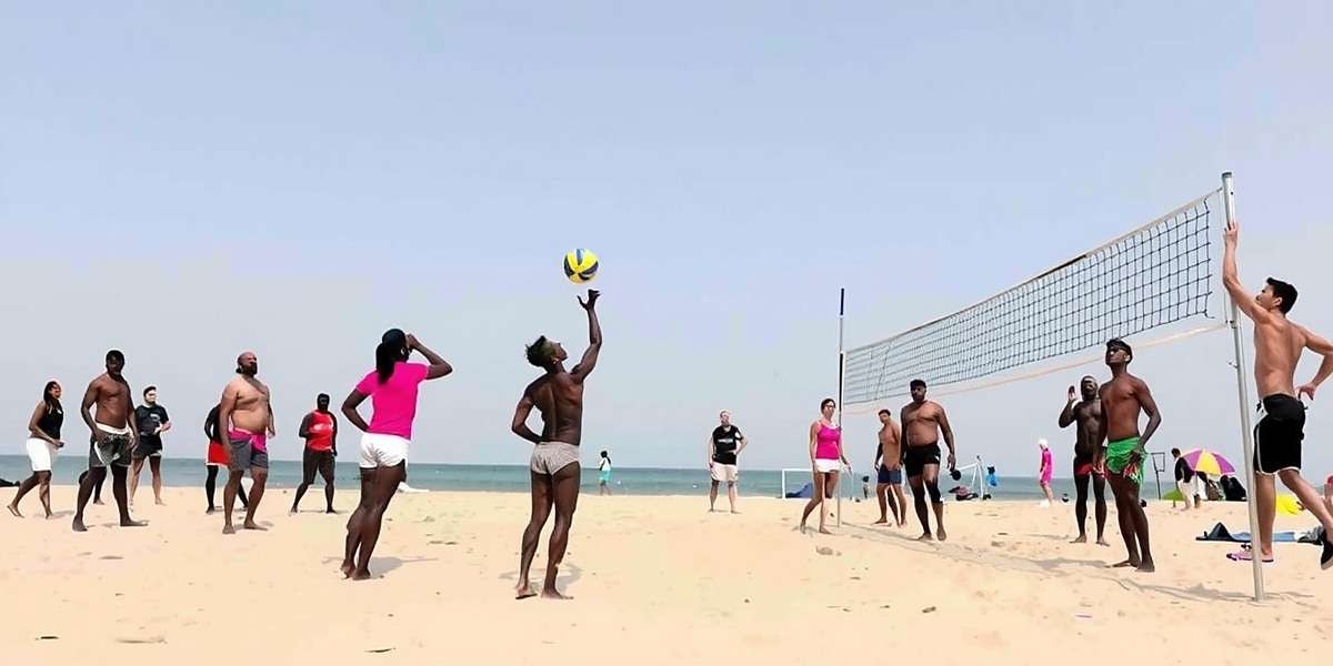 Beach Volleyball India Tour - Professional Match Beach Volleyball India Tour players competing on a sunny beach in India