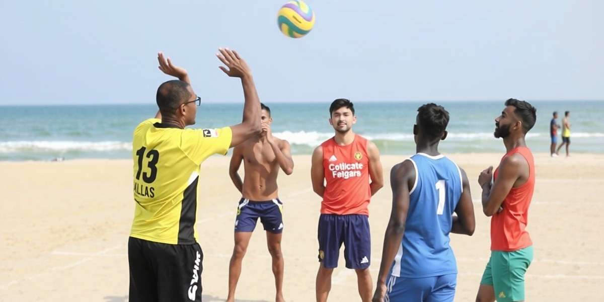 Beach Volleyball India Tour Referee Referee making a call during Beach Volleyball India Tour match with players watching